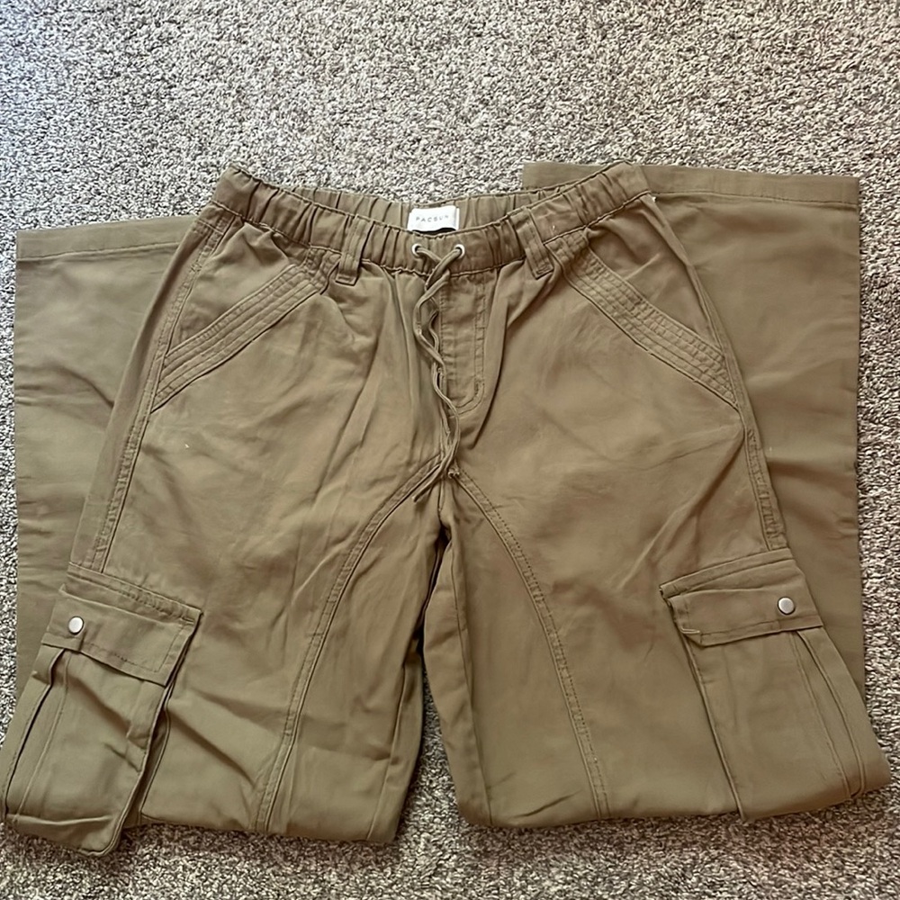 Pacsun Baggy Olive Green Cargo Pants Size Small